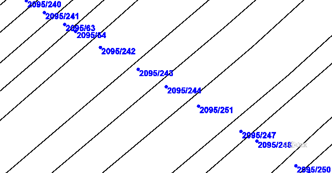Parcela st. 2095/244 v KÚ Jezeřany, Katastrální mapa