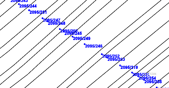 Parcela st. 2095/246 v KÚ Jezeřany, Katastrální mapa