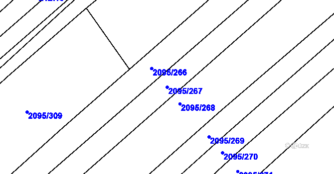 Parcela st. 2095/267 v KÚ Jezeřany, Katastrální mapa