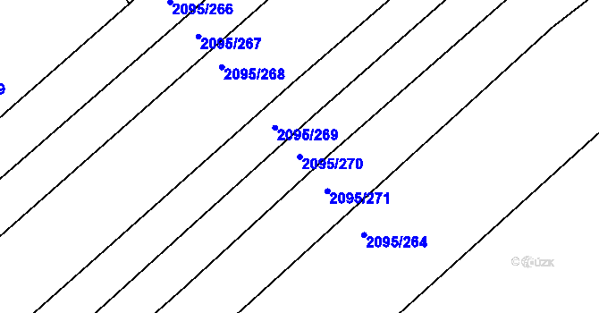 Parcela st. 2095/270 v KÚ Jezeřany, Katastrální mapa