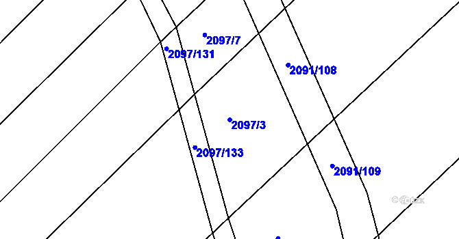 Parcela st. 2097/3 v KÚ Jezeřany, Katastrální mapa