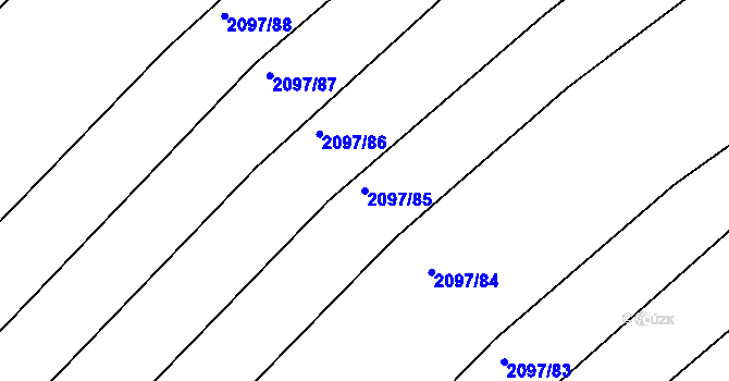 Parcela st. 2097/85 v KÚ Jezeřany, Katastrální mapa