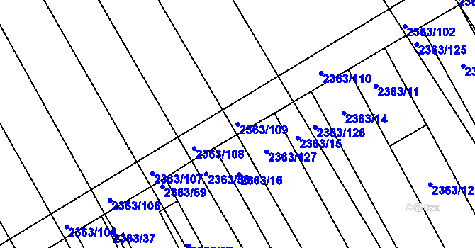 Parcela st. 2363/109 v KÚ Jezeřany, Katastrální mapa