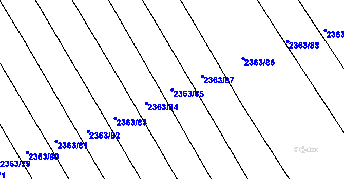 Parcela st. 2363/85 v KÚ Jezeřany, Katastrální mapa