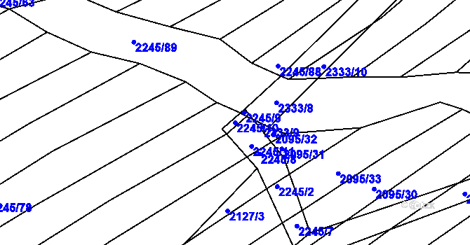 Parcela st. 2245/10 v KÚ Jezeřany, Katastrální mapa