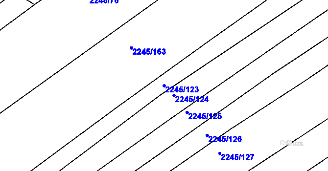 Parcela st. 2245/123 v KÚ Jezeřany, Katastrální mapa