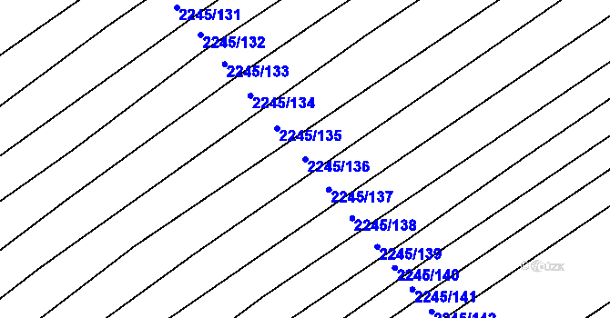 Parcela st. 2245/136 v KÚ Jezeřany, Katastrální mapa