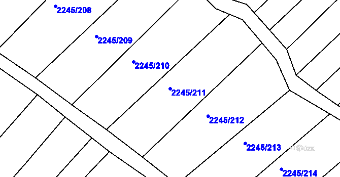 Parcela st. 2245/211 v KÚ Jezeřany, Katastrální mapa