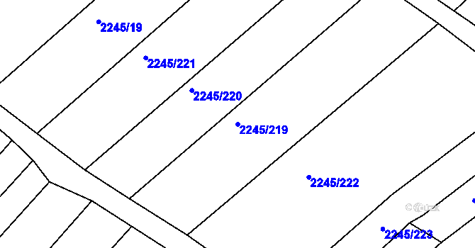 Parcela st. 2245/219 v KÚ Jezeřany, Katastrální mapa