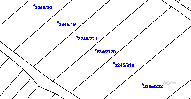 Parcela st. 2245/220 v KÚ Jezeřany, Katastrální mapa