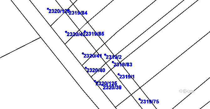 Parcela st. 2319/2 v KÚ Jezeřany, Katastrální mapa