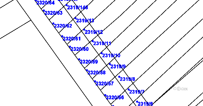 Parcela st. 2319/10 v KÚ Jezeřany, Katastrální mapa