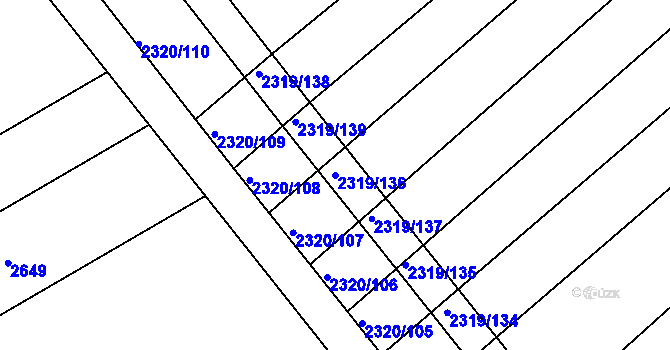 Parcela st. 2319/136 v KÚ Jezeřany, Katastrální mapa