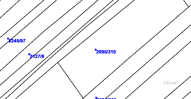 Parcela st. 2095/310 v KÚ Jezeřany, Katastrální mapa