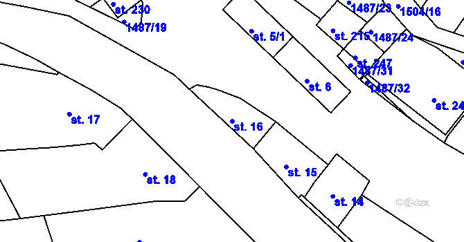 Parcela st. 16 v KÚ Maršovice, Katastrální mapa