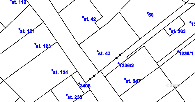 Parcela st. 43 v KÚ Maršovice, Katastrální mapa