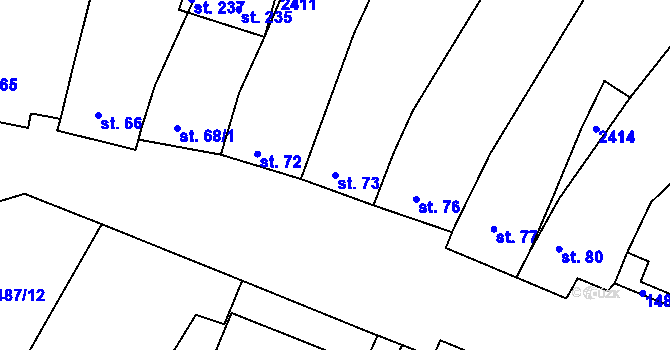 Parcela st. 73 v KÚ Maršovice, Katastrální mapa