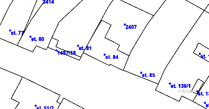 Parcela st. 84 v KÚ Maršovice, Katastrální mapa