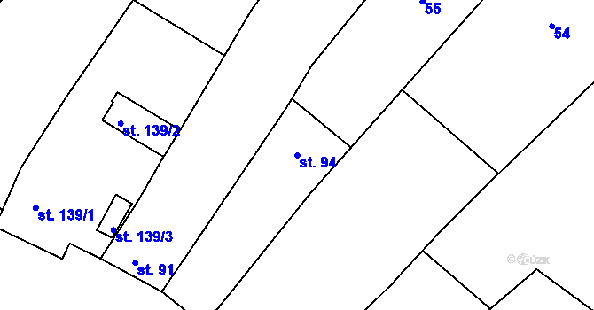Parcela st. 94 v KÚ Maršovice, Katastrální mapa