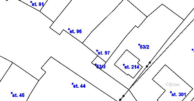 Parcela st. 97 v KÚ Maršovice, Katastrální mapa