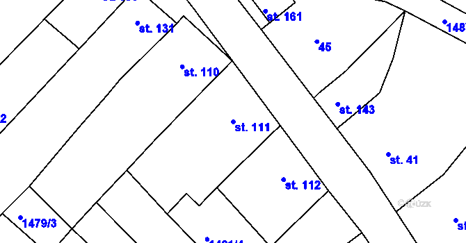 Parcela st. 111 v KÚ Maršovice, Katastrální mapa