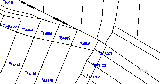 Parcela st. 640/6 v KÚ Maršovice, Katastrální mapa