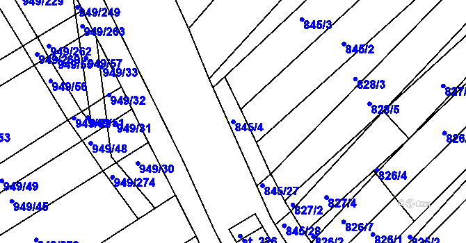 Parcela st. 845/4 v KÚ Maršovice, Katastrální mapa