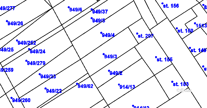 Parcela st. 949/3 v KÚ Maršovice, Katastrální mapa