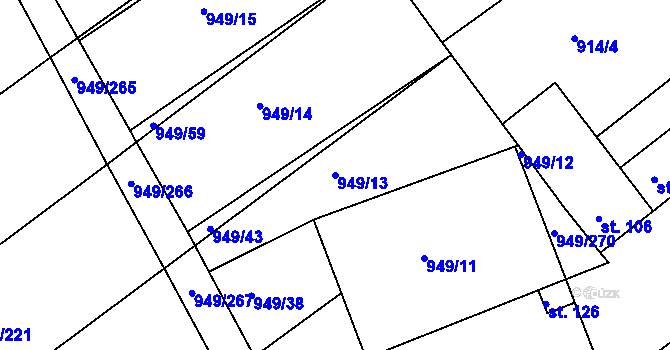 Parcela st. 949/13 v KÚ Maršovice, Katastrální mapa