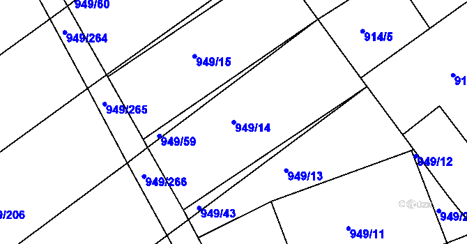 Parcela st. 949/14 v KÚ Maršovice, Katastrální mapa