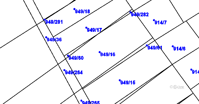 Parcela st. 949/16 v KÚ Maršovice, Katastrální mapa