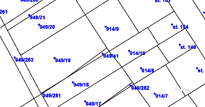 Parcela st. 949/41 v KÚ Maršovice, Katastrální mapa