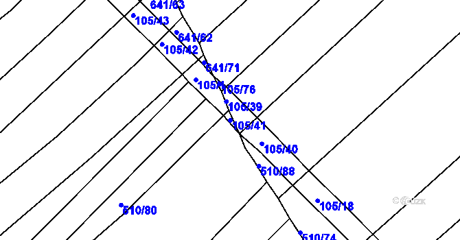 Parcela st. 105/41 v KÚ Maršovice, Katastrální mapa
