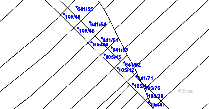 Parcela st. 105/43 v KÚ Maršovice, Katastrální mapa