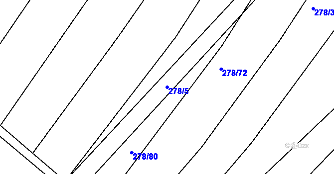 Parcela st. 278/5 v KÚ Maršovice, Katastrální mapa