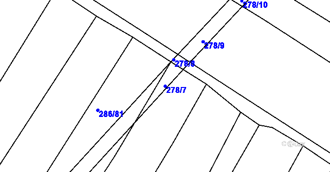 Parcela st. 278/7 v KÚ Maršovice, Katastrální mapa