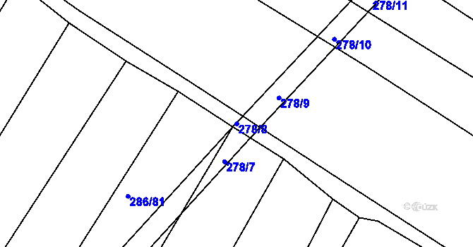 Parcela st. 278/8 v KÚ Maršovice, Katastrální mapa