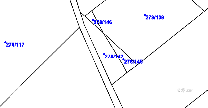 Parcela st. 278/142 v KÚ Maršovice, Katastrální mapa