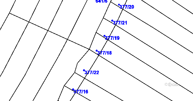 Parcela st. 377/18 v KÚ Maršovice, Katastrální mapa