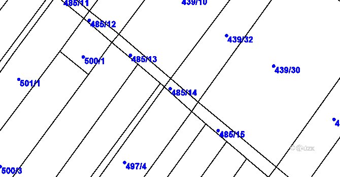 Parcela st. 485/14 v KÚ Maršovice, Katastrální mapa