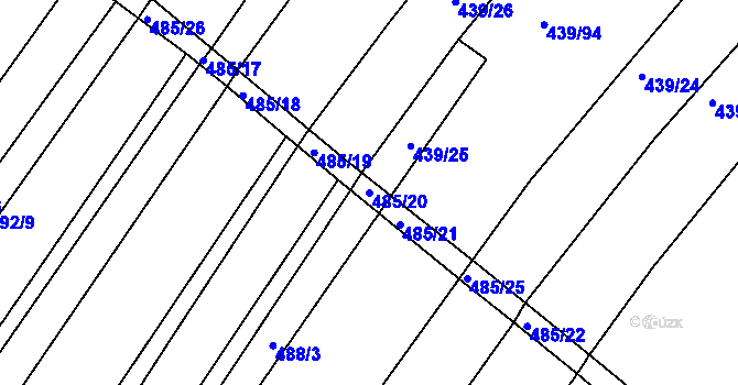 Parcela st. 485/20 v KÚ Maršovice, Katastrální mapa