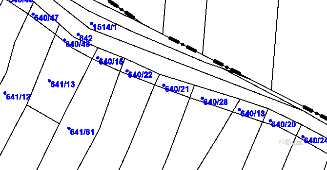 Parcela st. 640/21 v KÚ Maršovice, Katastrální mapa