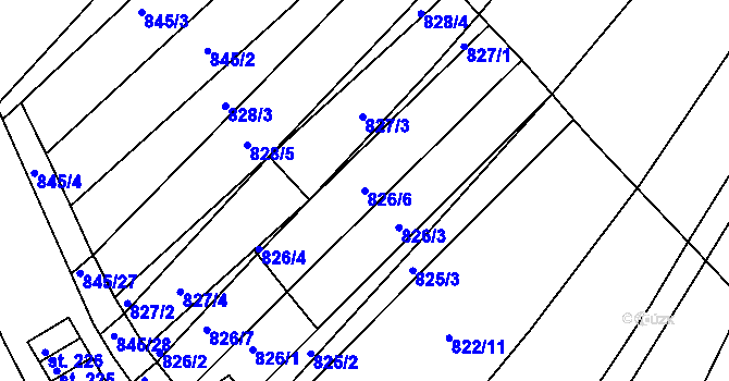 Parcela st. 826/6 v KÚ Maršovice, Katastrální mapa