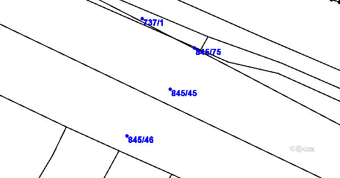 Parcela st. 845/45 v KÚ Maršovice, Katastrální mapa
