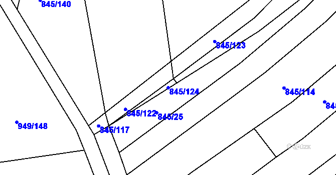 Parcela st. 845/124 v KÚ Maršovice, Katastrální mapa