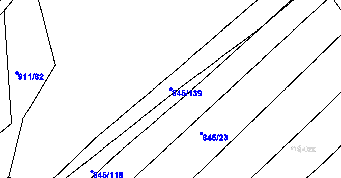 Parcela st. 845/139 v KÚ Maršovice, Katastrální mapa
