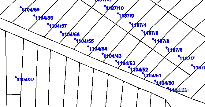 Parcela st. 1104/43 v KÚ Maršovice, Katastrální mapa