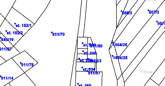 Parcela st. 252 v KÚ Maršovice, Katastrální mapa