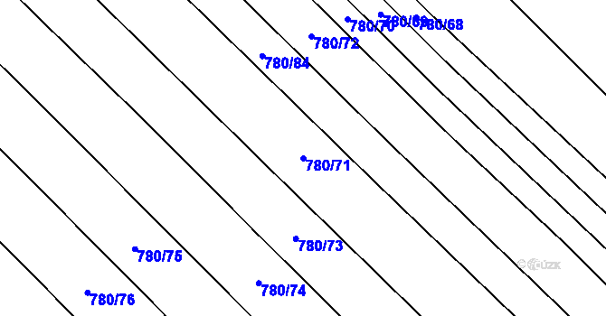 Parcela st. 780/71 v KÚ Jeznice, Katastrální mapa