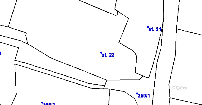 Parcela st. 22 v KÚ Ježkovice, Katastrální mapa